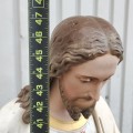 Antique Sacred Heart of Jesus statue — church décor - 7