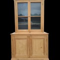 Superbe armoire vaisselier vitré 2 corps en pin, caissons creux et clous carrés - 3