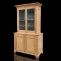 Superbe armoire vaisselier vitré 2 corps en pin, caissons creux et clous carrés - 1