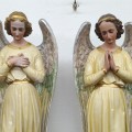 Stunning pair of antique angel statues - 2