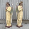 Stunning pair of antique angel statues - 4