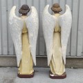 Stunning pair of antique angel statues - 5