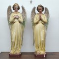 Stunning pair of antique angel statues - 10