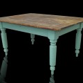 Table avec pattes tournée et plateau en pin, telle que trouvée  - 1