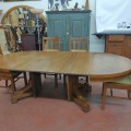 Round table with leaves and 6 chairs - 4