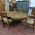 Round table with leaves and 6 chairs - 5