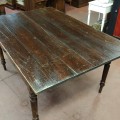 Table rustique antique avec pattes tournées et tiroirs - 2