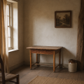 Table rustique avec piétement à traverses et chanfreinés - 2