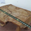 Table de salon en bois rond, table basse  - 4