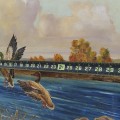 Painting depicting a duck hunting scene, signed Pierre Clossey de Comines, Oil on canvas - 4