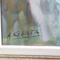 Tableau, peinture, huile sur toile signée Albert Genta  - 2