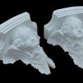 Vintage plaster angel cornice, plaster schelf - 1