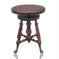 Antique adjustable piano stool with claw feet - 1