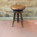 Tabouret de piano antique ajustable, banc - 3