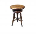 Tabouret de piano antique ajustable, banc - 1