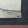 Tapis crocheté signée GET, Georges Édouard Tremblay  - 2
