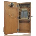 Oak wall phone, 1920s style, beautiful patina - 2