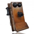 Antique wooden wall telephone - 1