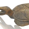 Carved wooden turtle, folk art sculpture  - 4