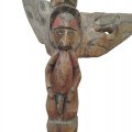 Tribal wooden carving with bird and figure, unique piece - 2