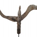 Tribal wooden carving with bird and figure, unique piece - 5