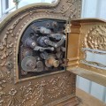 Brass National cash register with white marble base - 5