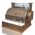 Brass National cash register with white marble base - 1