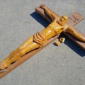 Très grand crucifix avec corpus sculpté en bois, 12 pieds de haut, (entrepôt) - 7