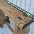 Très vieux tréteau assemblé à chevilles de bois et traverse, chevalet, banc  - 2