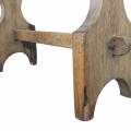 Très vieux tréteau assemblé à chevilles de bois et traverse, chevalet, banc  - 4