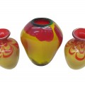Trio de vases en verre coloré, verre soufflé - 2