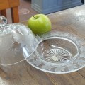Vaisselle, beurrier décoré de feuilles d'érable, verre pressé - 2