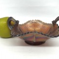 Carnival glass dishes, plates  - 6