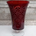 Vintage cranberry glass vase - 1