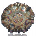 Dragon and lotus carnival glass dish - 1