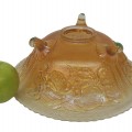 Vintage oepn rose merigold carnival glass - 2