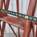 Vintage red wooden ladder, solid & decorative - 4