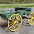 Vintage horse express wagon with John Deere Colors - 3